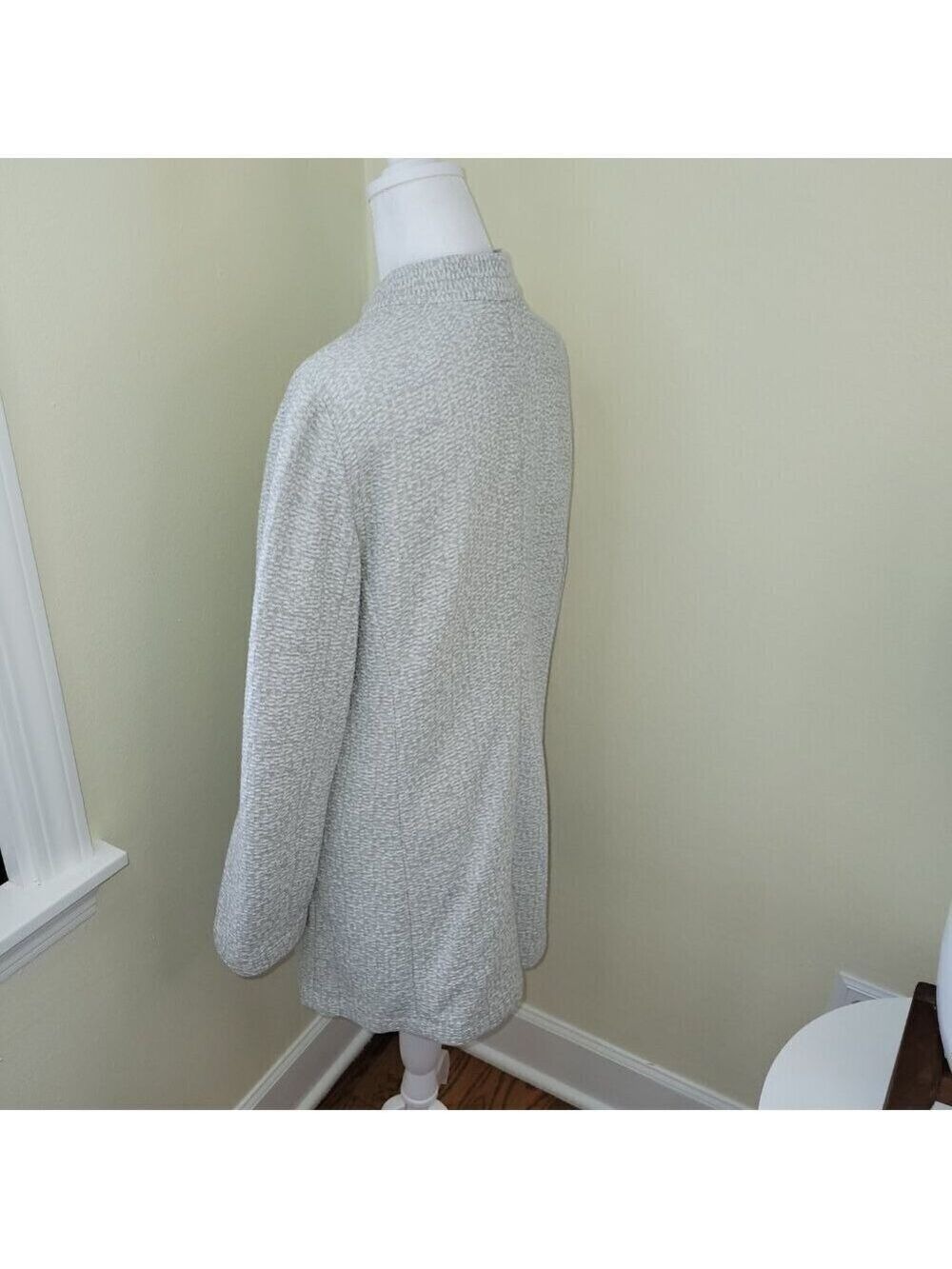 Eileen Fisher Textured Cotton Tencel Jacket Stretch Standup Collar Size S - Picture 5 of 14